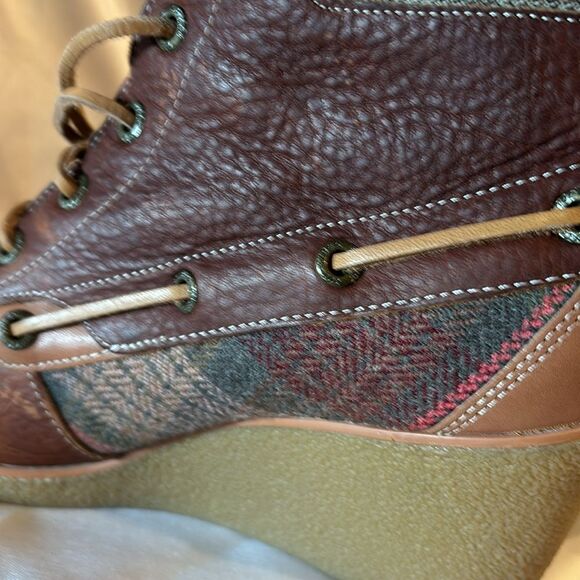 SPERRY top-siders Bailey brown leather wedge leather laces - Picture 3 of 12